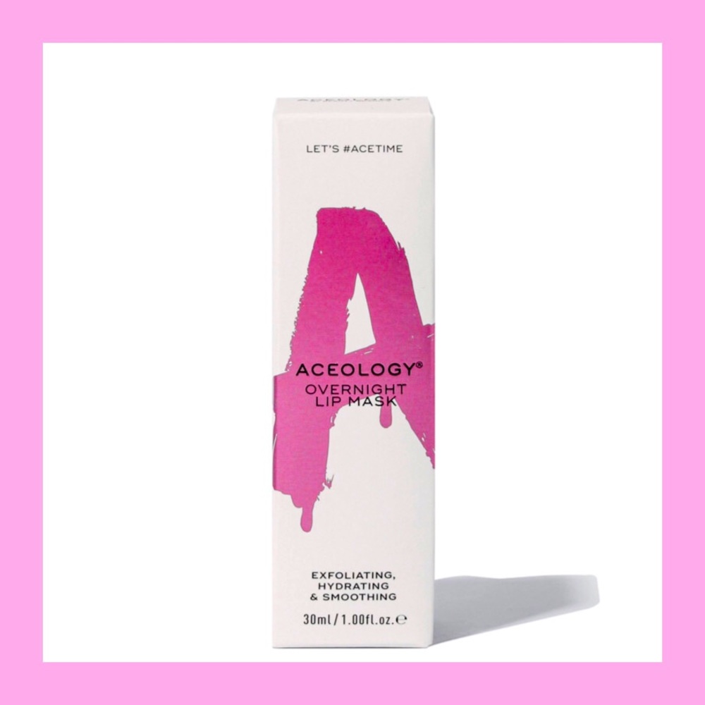 Aceology Overnight Lip Mask Exfoliating, Hydrating, Smoothing Cruelly Free VEGAN